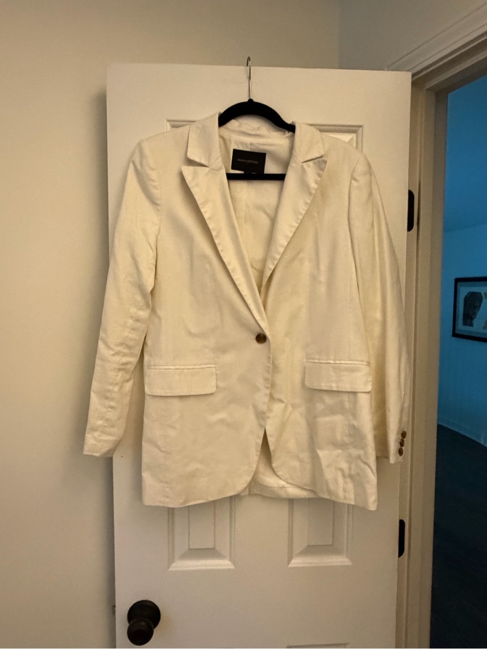 Banana Republic Ivory Single-Button Blazer